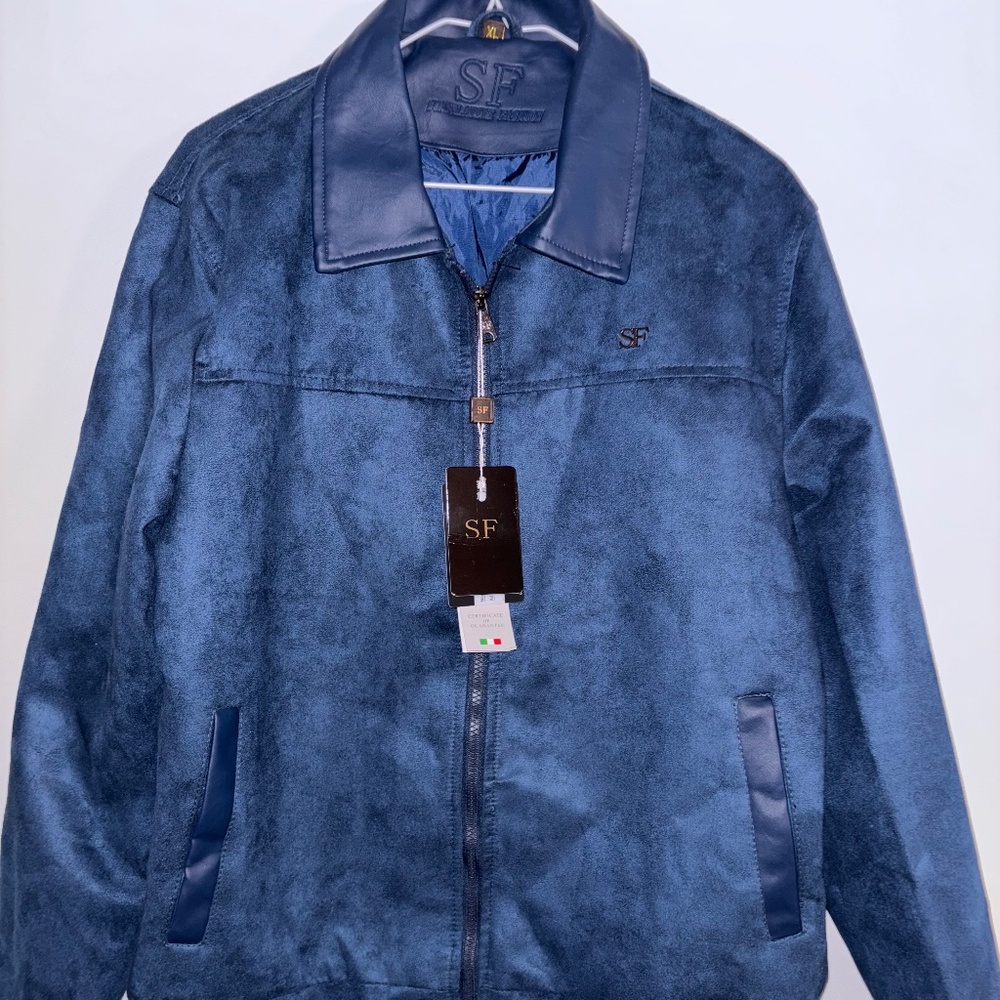 Superlative Fashion Men’s SF Italian Suede Bomber Jacket XL